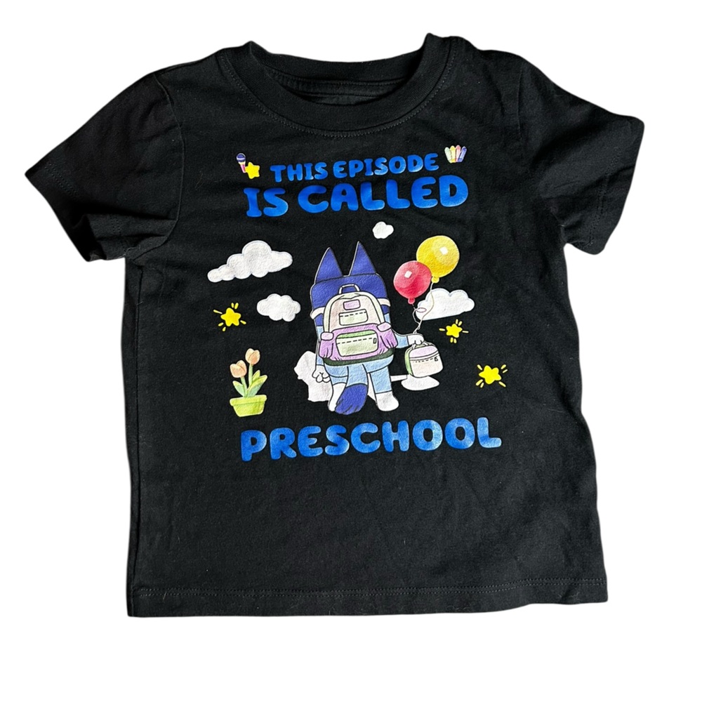 Cat & Jack Black T-Shirt with Robot and Balloon Design